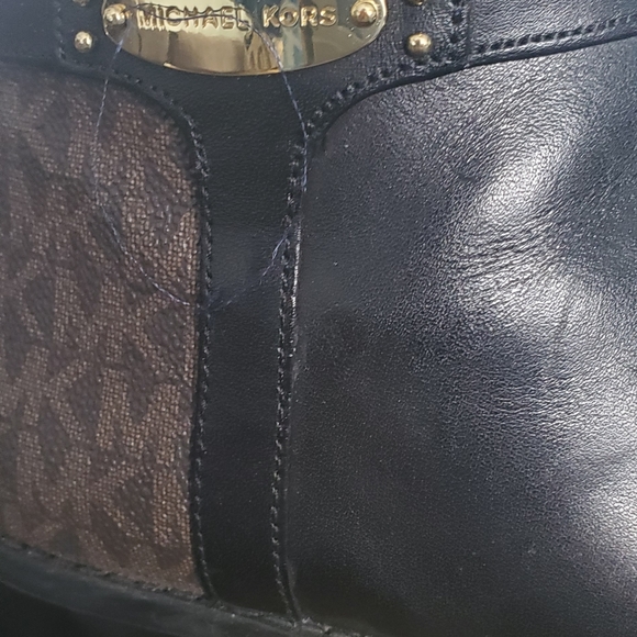 Michael Kors finel flat bootie 6.5 blk/brown - Picture 5 of 6